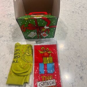 Rare McDonald's Grinch Happy Meal Gift Box with Green Socks